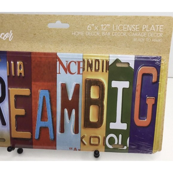 DREAM BIG License Plate Sign Metal - Home Decor - Bar - Garage Decor 6" x 12" - Picture 2 of 4